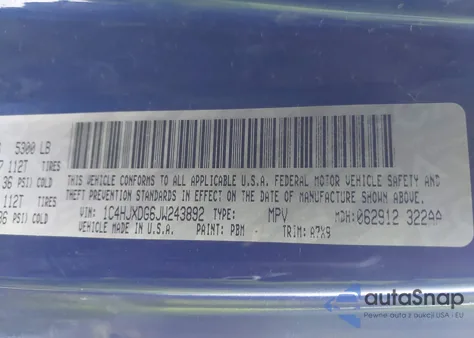 2018 Jeep Wrangler Unlimited Sport S 4X4 из США, поврежденный, VIN 1C4HJXDG6JW243892